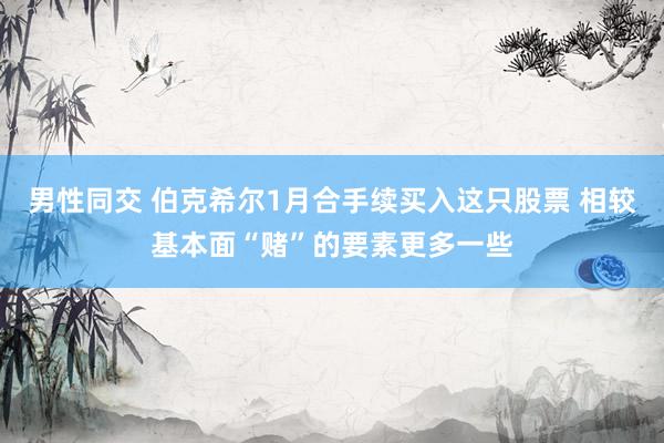 男性同交 伯克希尔1月合手续买入这只股票 相较基本面“赌”的要素更多一些