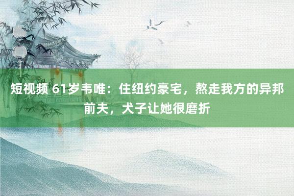 短视频 61岁韦唯：住纽约豪宅，熬走我方的异邦前夫，犬子让她很磨折