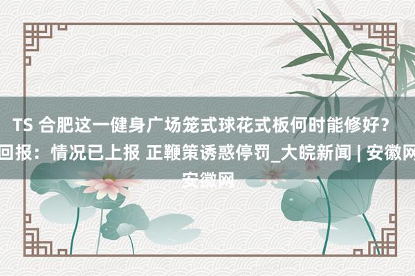 TS 合肥这一健身广场笼式球花式板何时能修好？ 回报：情况已上报 正鞭策诱惑停罚_大皖新闻 | 安徽网