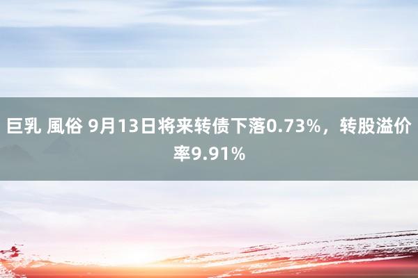 巨乳 風俗 9月13日将来转债下落0.73%，转股溢价率9.91%