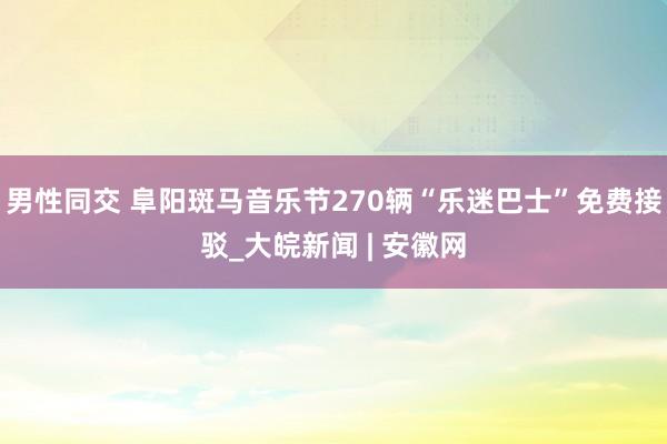 男性同交 阜阳斑马音乐节270辆“乐迷巴士”免费接驳_大皖新闻 | 安徽网