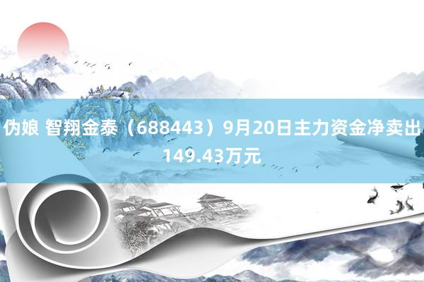 伪娘 智翔金泰（688443）9月20日主力资金净卖出149.43万元