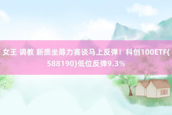 女王 调教 新质坐蓐力赛谈马上反弹！科创100ETF(588190)低位反弹9.3%