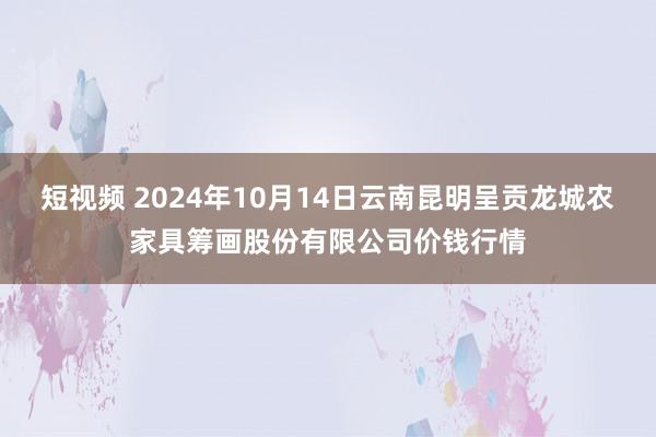 短视频 2024年10月14日云南昆明呈贡龙城农家具筹画股份有限公司价钱行情