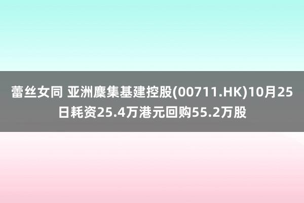 蕾丝女同 亚洲麇集基建控股(00711.HK)10月25日耗资25.4万港元回购55.2万股