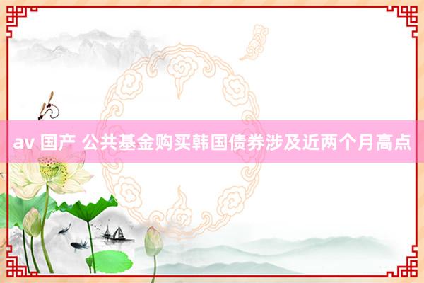 av 国产 公共基金购买韩国债券涉及近两个月高点