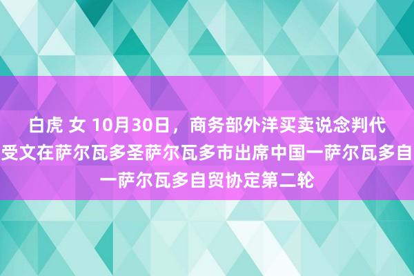 白虎 女 10月30日，商务部外洋买卖说念判代表兼副部长王受文在萨尔瓦多圣萨尔瓦多市出席中国一萨尔瓦多自贸协定第二轮