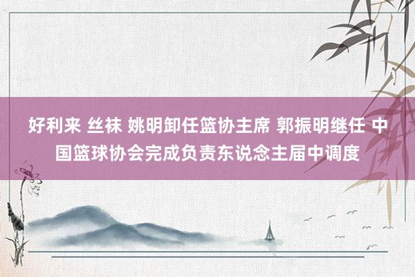 好利来 丝袜 姚明卸任篮协主席 郭振明继任 中国篮球协会完成负责东说念主届中调度