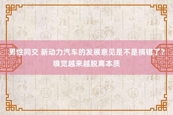 男性同交 新动力汽车的发展意见是不是搞错了？嗅觉越来越脱离本质