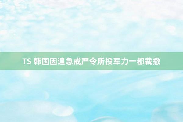 TS 韩国因遑急戒严令所投军力一都裁撤