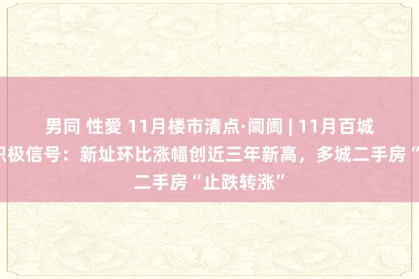 男同 性愛 11月楼市清点·阛阓 | 11月百城房价开释积极信号：新址环比涨幅创近三年新高，多城二手房“止跌转涨”