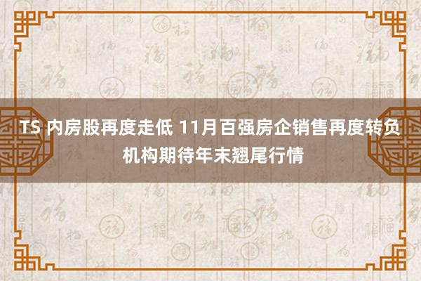 TS 内房股再度走低 11月百强房企销售再度转负 机构期待年末翘尾行情