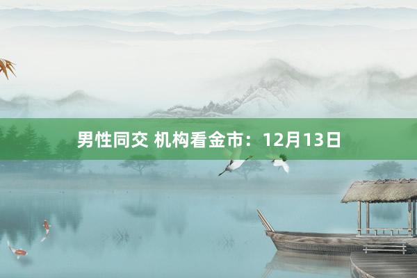 男性同交 机构看金市：12月13日