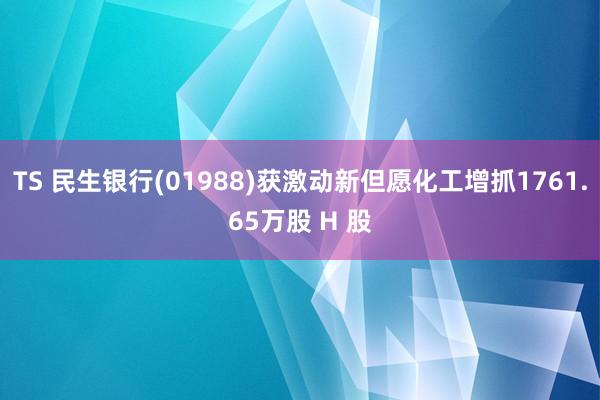 TS 民生银行(01988)获激动新但愿化工增抓1761.65万股 H 股