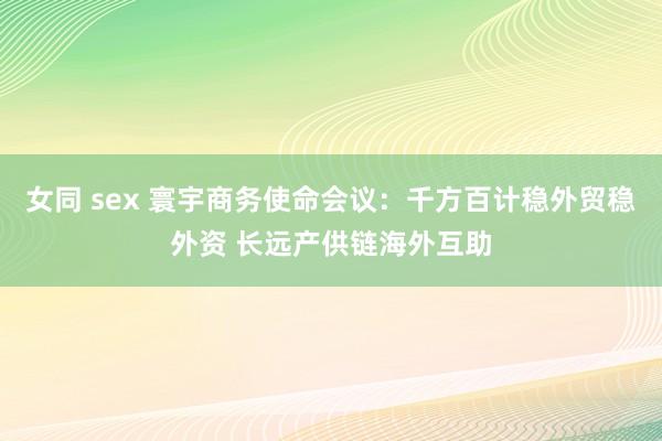 女同 sex 寰宇商务使命会议：千方百计稳外贸稳外资 长远产供链海外互助