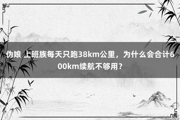 伪娘 上班族每天只跑38km公里，为什么会合计600km续航不够用？