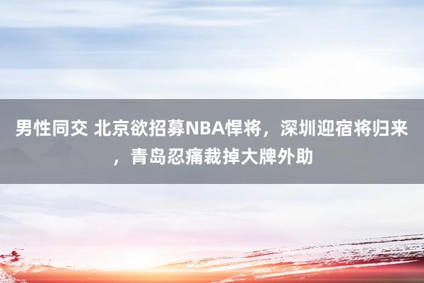 男性同交 北京欲招募NBA悍将，深圳迎宿将归来，青岛忍痛裁掉大牌外助