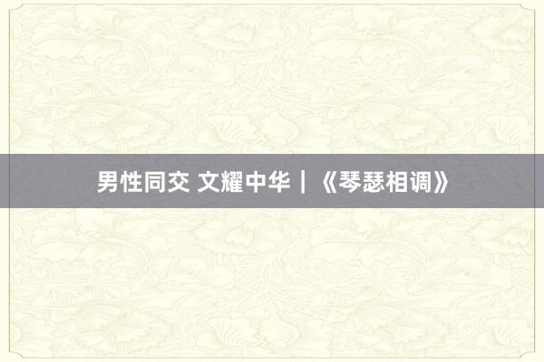 男性同交 文耀中华｜《琴瑟相调》